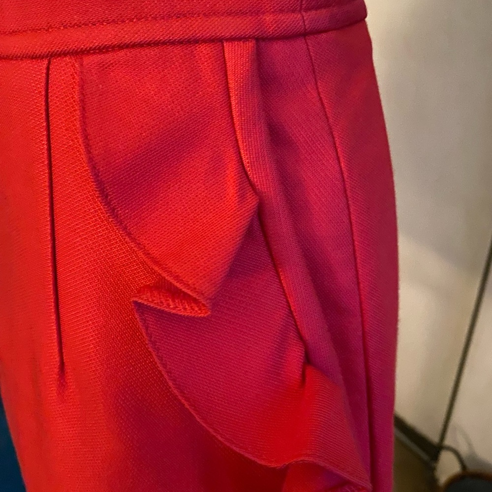 Sandro Red  Ruffle Embellished Mini Skirt - Picture 4 of 9